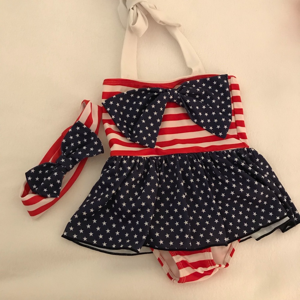 Patriotic Skirted One Piece Swimsuit